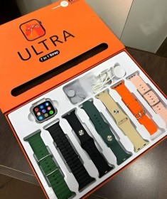 ساعة Ultra الذكية – 7 أساور في علبة واحدة | شاشة 2.01 بوصة