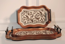 صواني خشب ثلاث قطع