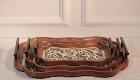 صواني خشب ثلاث قطع