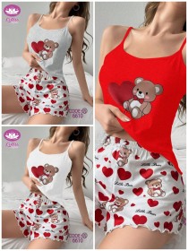 بيجامة قطن رسمة دبدوب